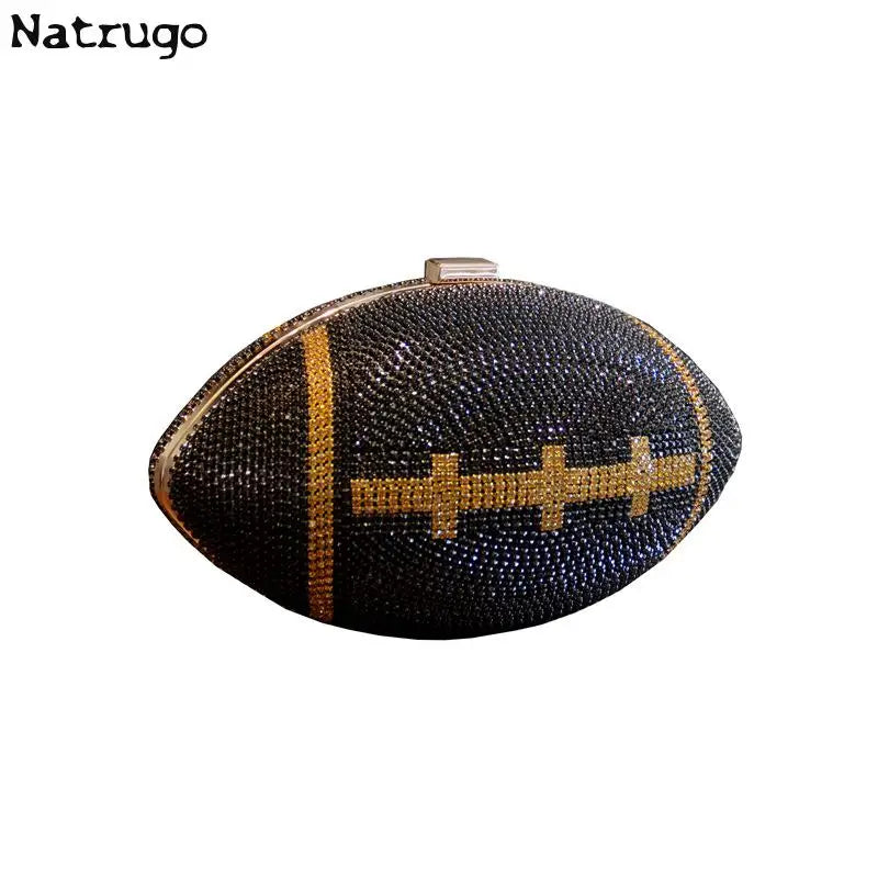 SAC BLING TOUCHDOWN ! - Diamant/Cristal - Pochette de football de luxe