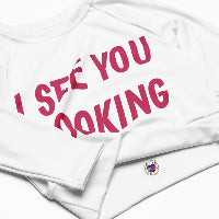 I SEE YOU LOOKING - long-sleeve crop top