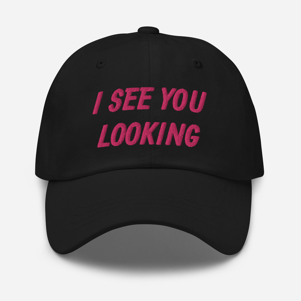 i see you looking - khaki camo black white - chino cotton twill - hat cap black