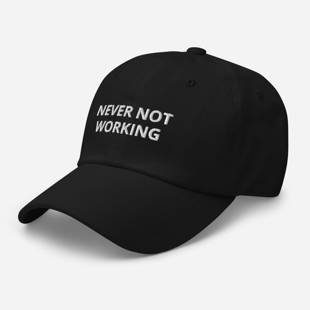 never not working black - hat cap