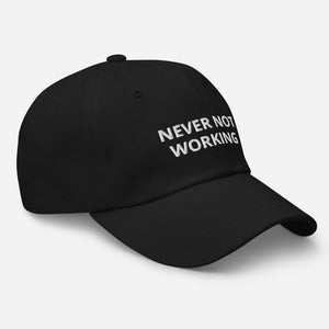 never not working black - hat cap