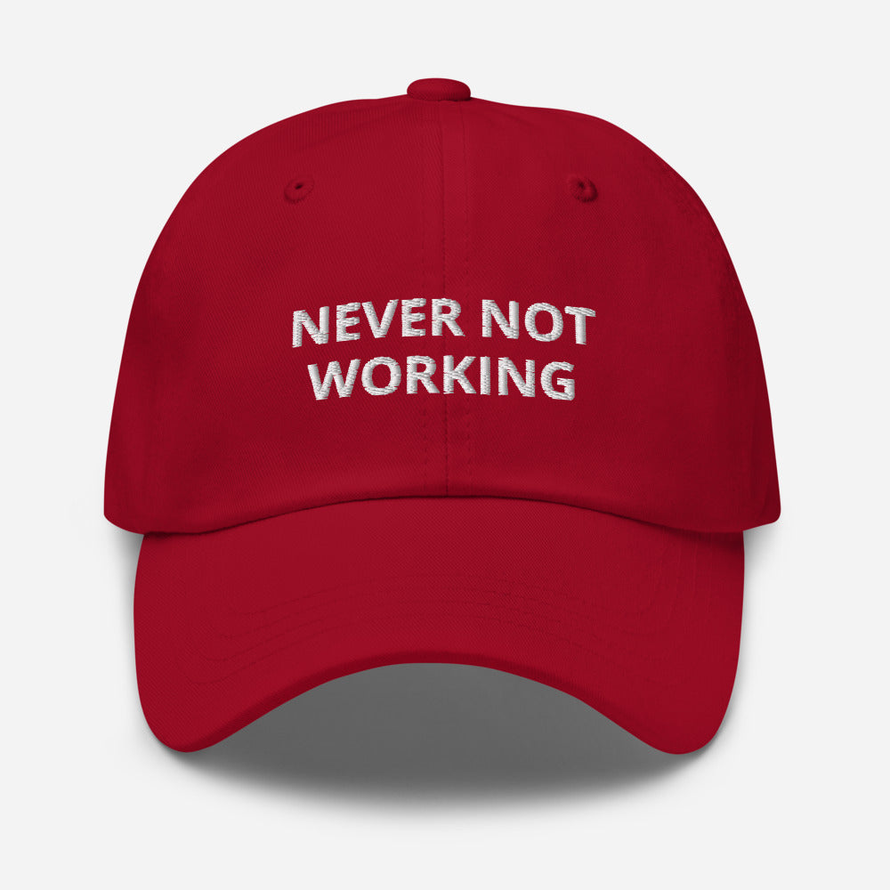 never not working black - hat cap cranberry