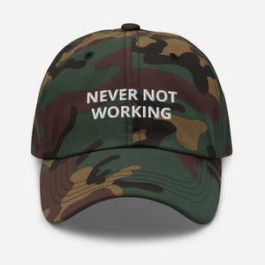 never not working - pink khaki & camo - hat/cap - chino cotton twill green camo