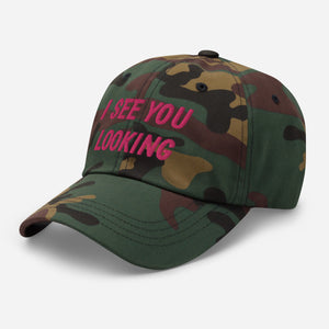 i see you looking - khaki camo black white - chino cotton twill - hat cap