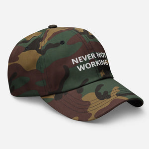 never not working - pink khaki & camo - hat/cap - chino cotton twill