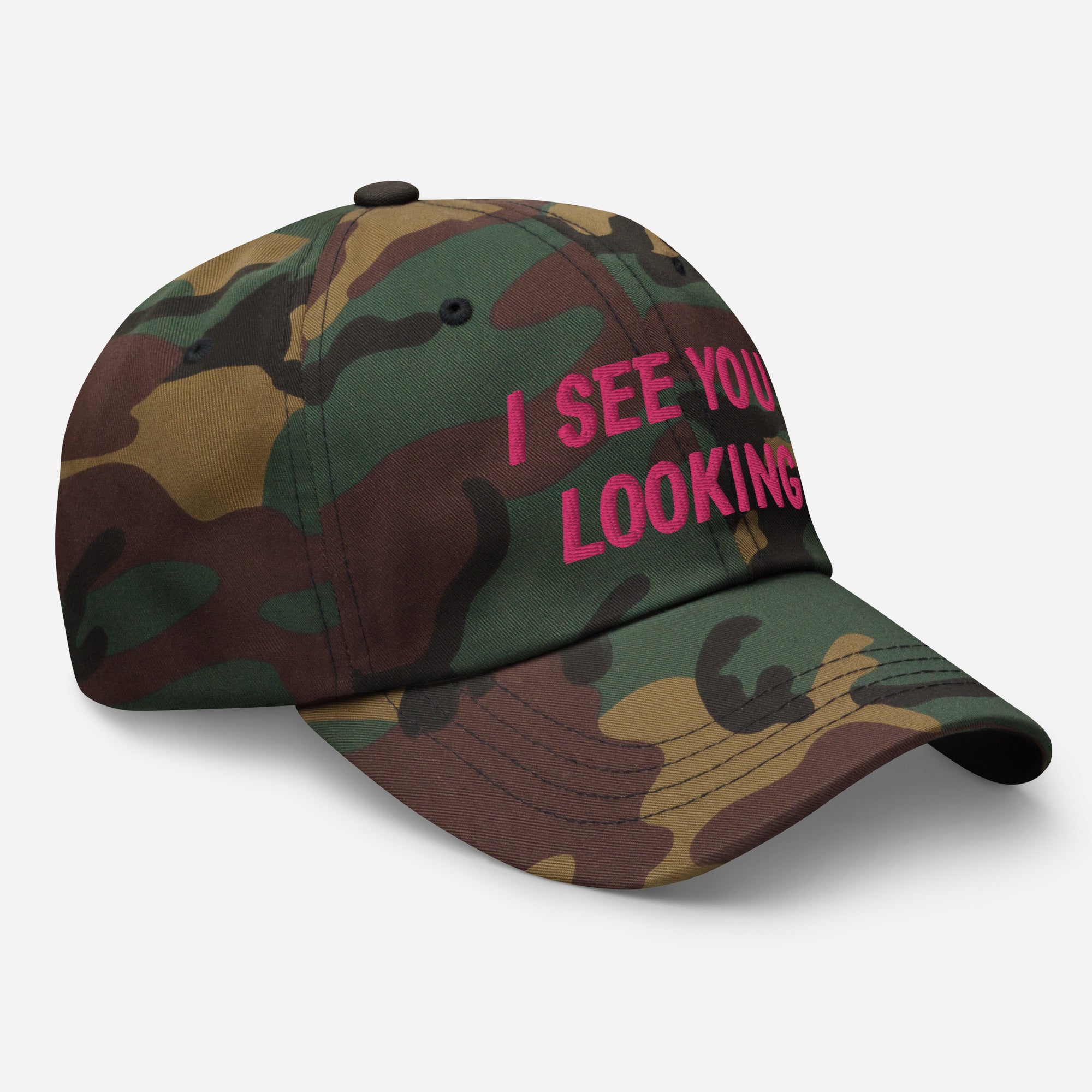 i see you looking - khaki camo black white - chino cotton twill - hat cap