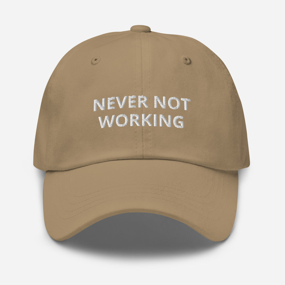 never not working - pink khaki & camo - hat/cap - chino cotton twill khaki