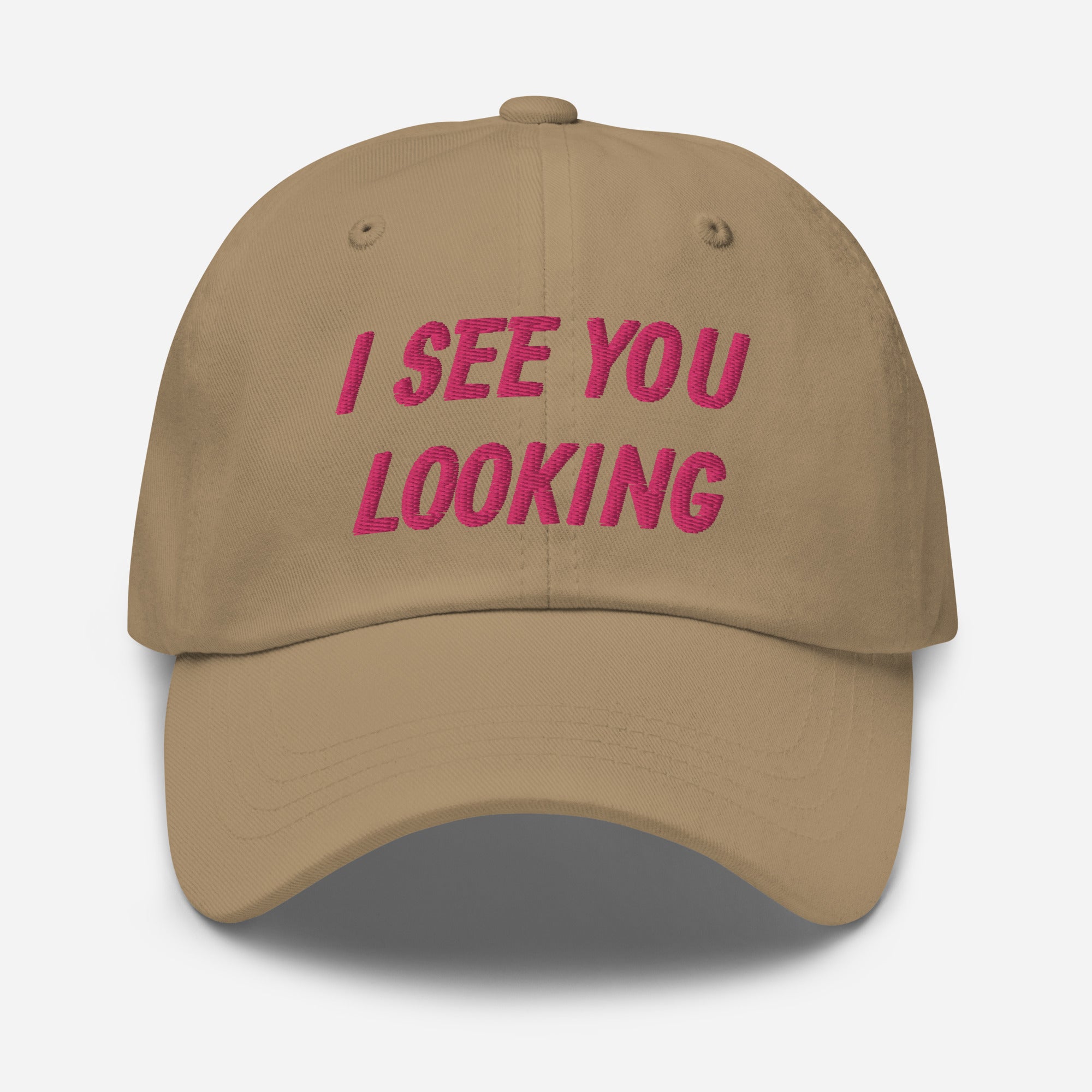 i see you looking - khaki camo black white - chino cotton twill - hat cap khaki