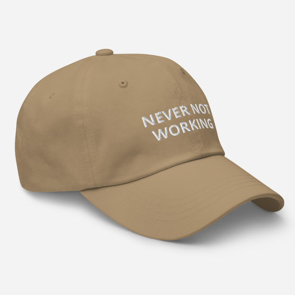 never not working - pink khaki & camo - hat/cap - chino cotton twill