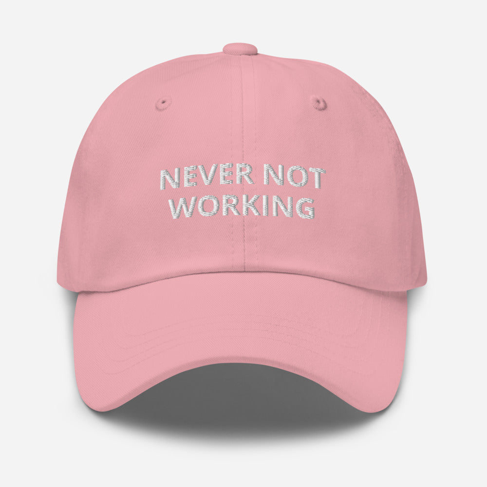 never not working - pink khaki & camo - hat/cap - chino cotton twill pink