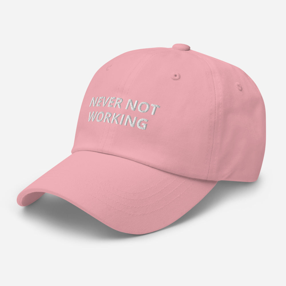 never not working - pink khaki & camo - hat/cap - chino cotton twill