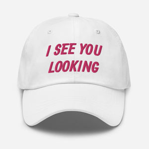 i see you looking - khaki camo black white - chino cotton twill - hat cap white