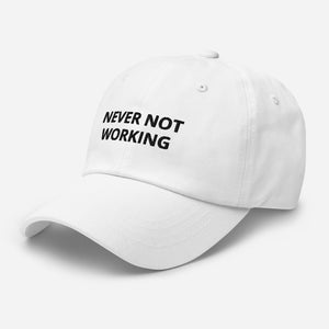 never not working white - hat cap