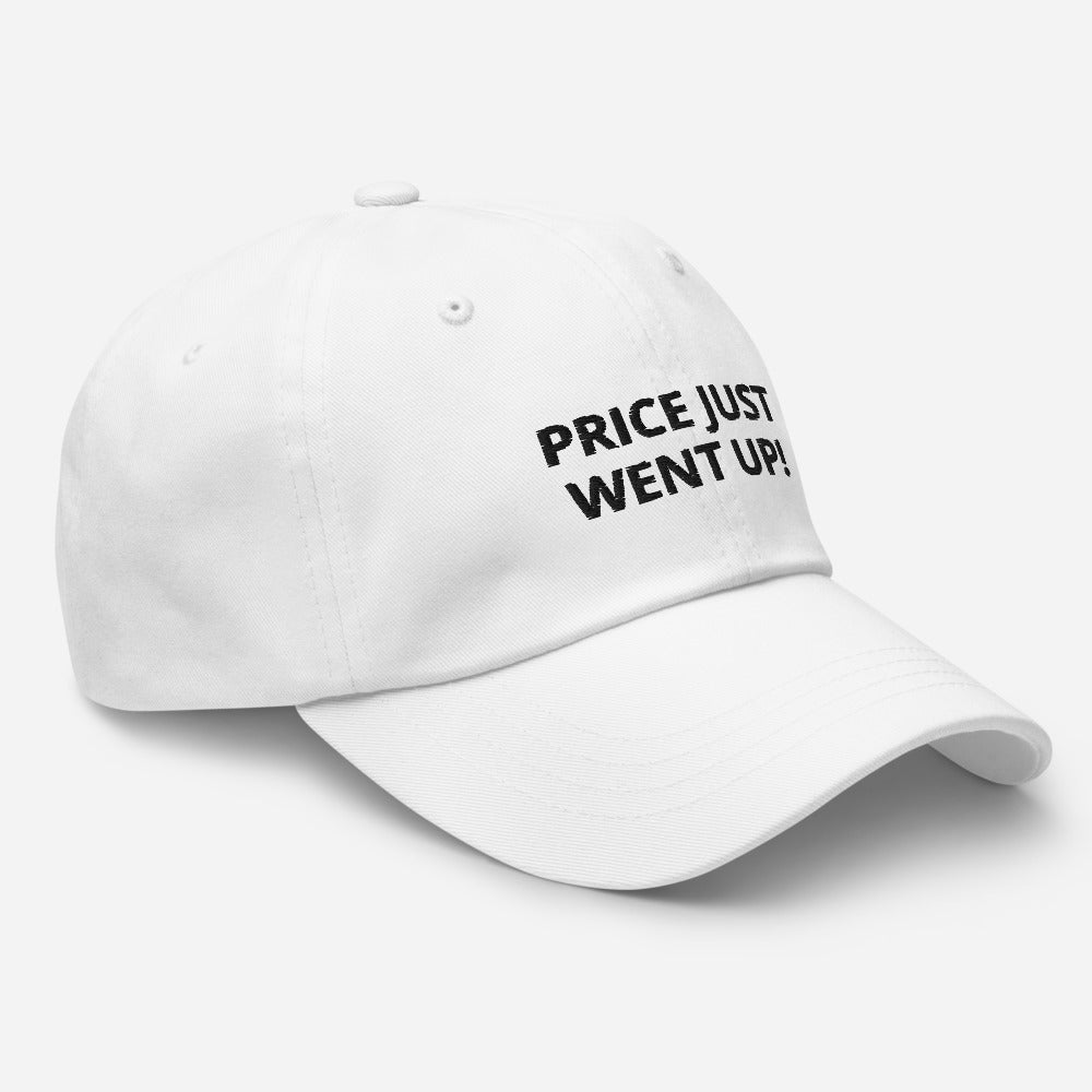 price just went up! - white dad hat cap