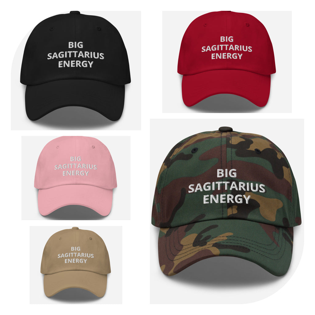 sagittarius- camo khaki pink black red chino cotton twill - zodiac hat cap