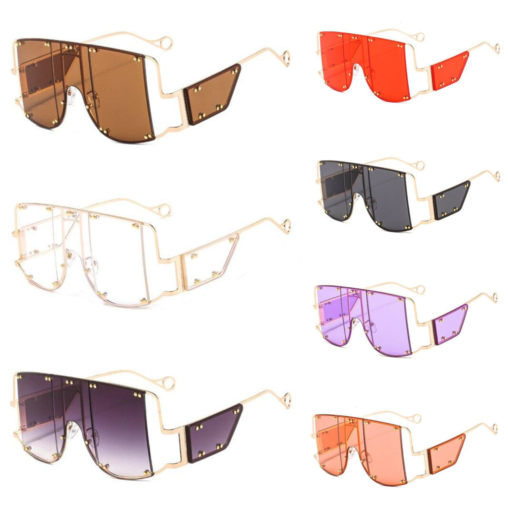 shade me - oversize square sunglasses luxury brand one piece shield sun glasses  chic sexy gold clear shades