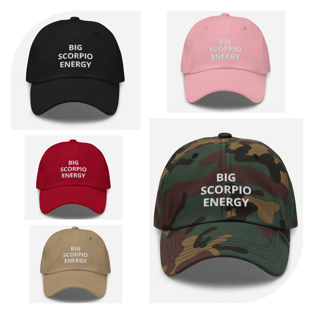 scorpio - camo red pink khaki black - chino cotton twill - zodiac hat cap