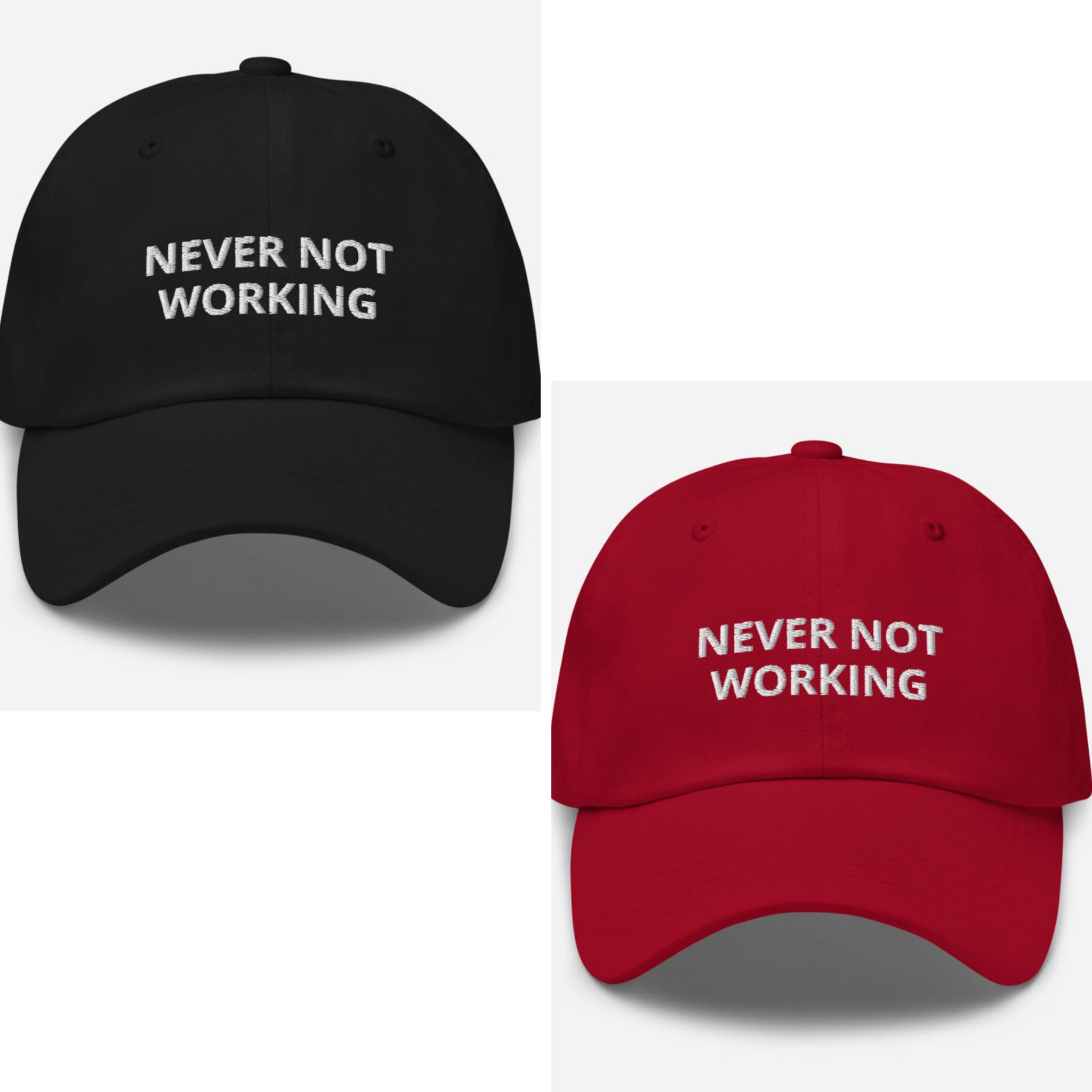 never not working black - hat cap