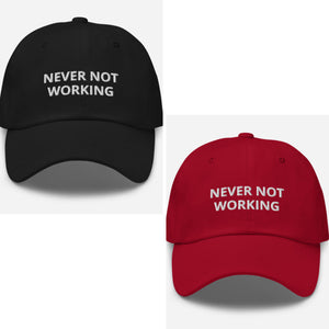 never not working black - hat cap