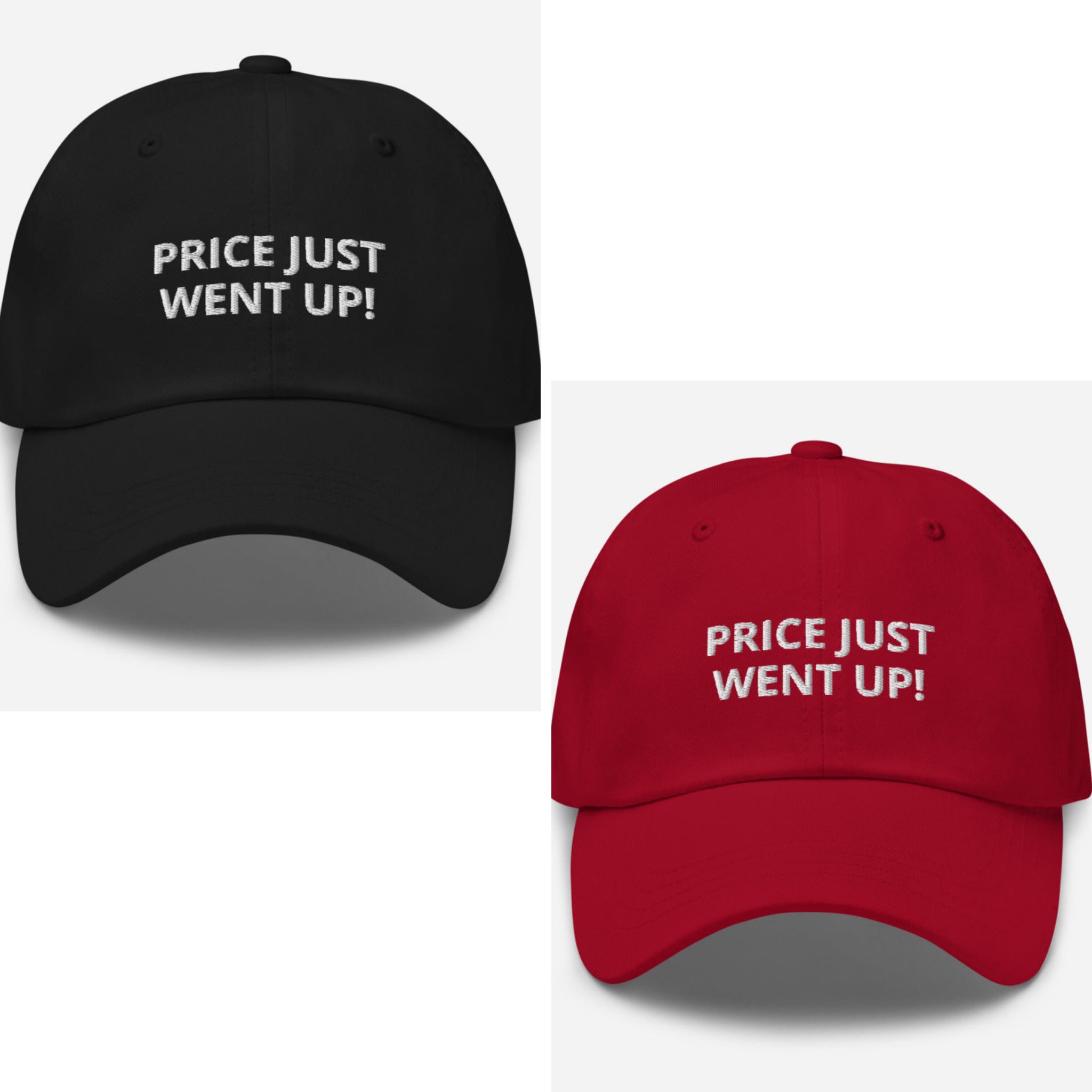 price just went up! - black red dad hat cap