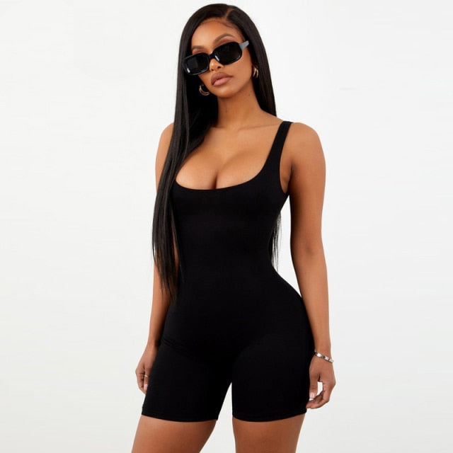 body shots - color bodysuit women sexy bodycon playsuit stretch romper leotard streetwear