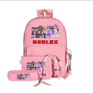 roblox backpack set! 3pcs/set waterproof children school bags for boy girls school backpacks kids schoolbag kids mochila infantil pink