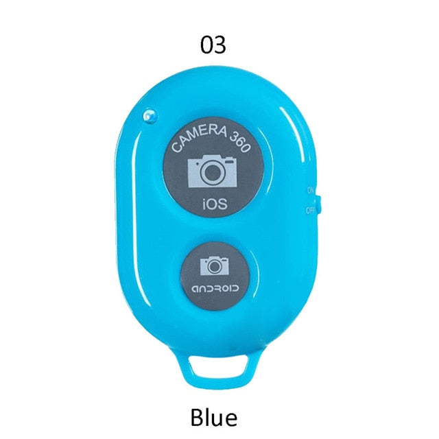 bluetooth remote control button wireless controller self-timer camera stick shutter release phone monopod selfie for ios blue