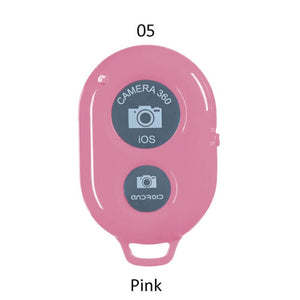 bluetooth remote control button wireless controller self-timer camera stick shutter release phone monopod selfie for ios pink