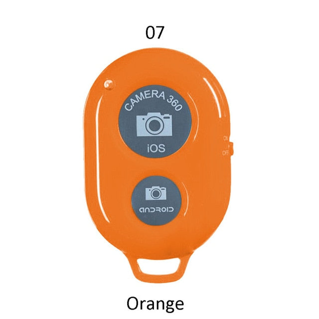 bluetooth remote control button wireless controller self-timer camera stick shutter release phone monopod selfie for ios orange