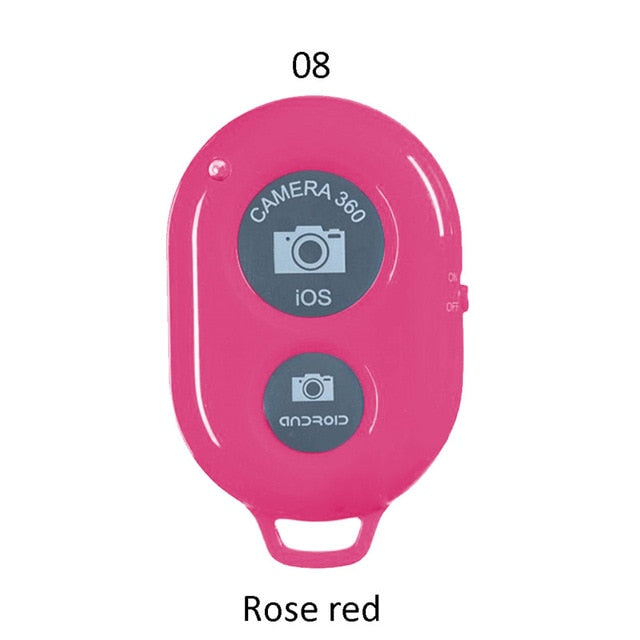 bluetooth remote control button wireless controller self-timer camera stick shutter release phone monopod selfie for ios rose red