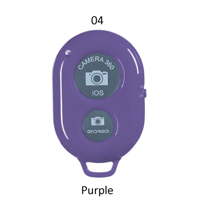 bluetooth remote control button wireless controller self-timer camera stick shutter release phone monopod selfie for ios purple