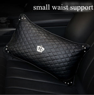 cool car decor -  universal leather car steering wheel cover bling rhinestone crystal car interior with crystal crown accessories black 1pc waist pillow