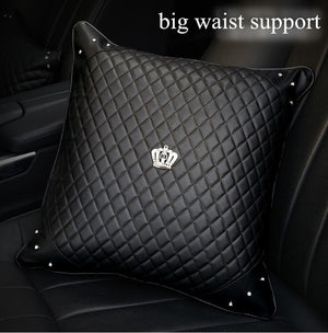 cool car decor -  universal leather car steering wheel cover bling rhinestone crystal car interior with crystal crown accessories black 1pc support pillow