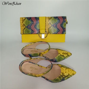 rainbow snake - bag & pumps - matching shoe set