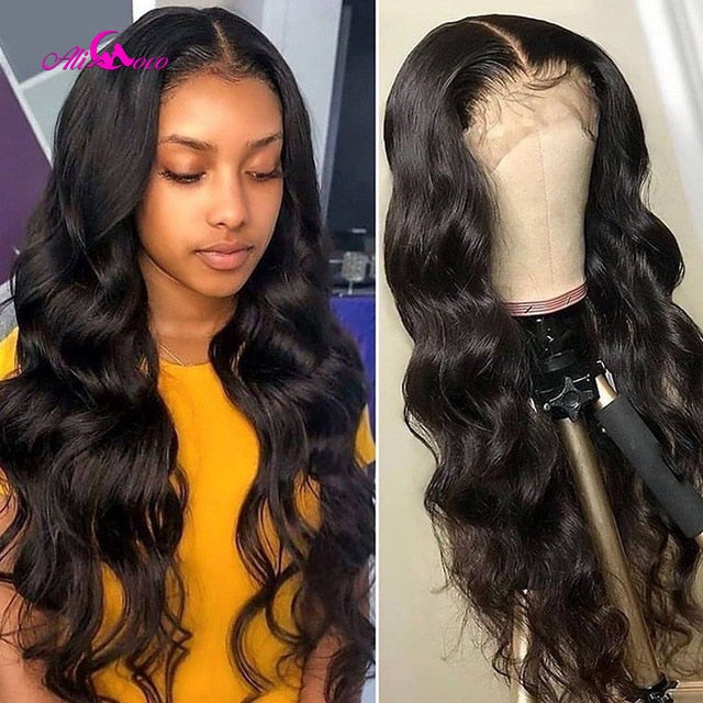 ali coco #4/27 highlight colored human hair wigs pre plucked lace front human hair wigs ombre remy body wave frontal wig