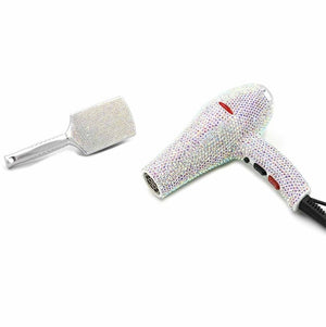 hair style set - diamond/bling - reg brush & electric brush - curling iron with attachments - flat iron & blow dryer !