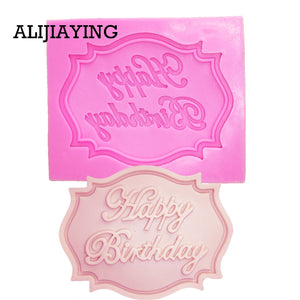 m0070 happy birthday letter form silicone mold chocolate fondant cake decoration kitchen tools cupcake mould