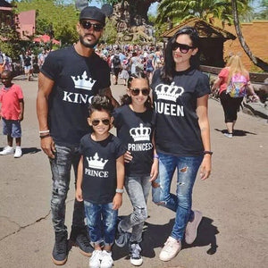 family matching clothes outfits look father mother daughter son king queen crown tshirt clothing daddy mommy and me baby dresses