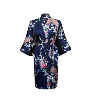 kimono - silk/satin robe - pretty floral