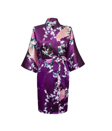 kimono - silk/satin robe - pretty floral