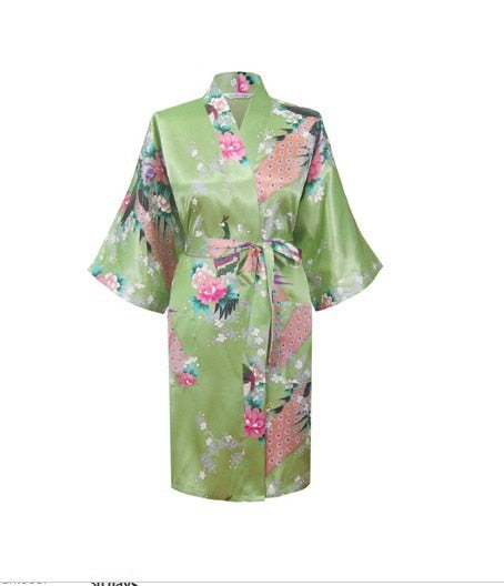 kimono - silk/satin robe - pretty floral