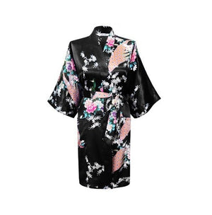 kimono - silk/satin robe - pretty floral