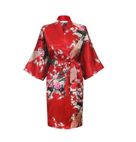 kimono - silk/satin robe - pretty floral