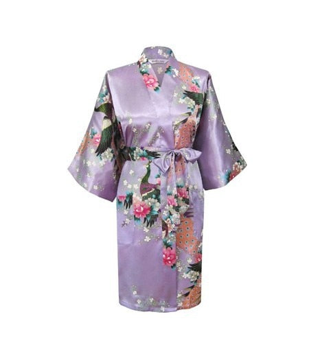 kimono - silk/satin robe - pretty floral