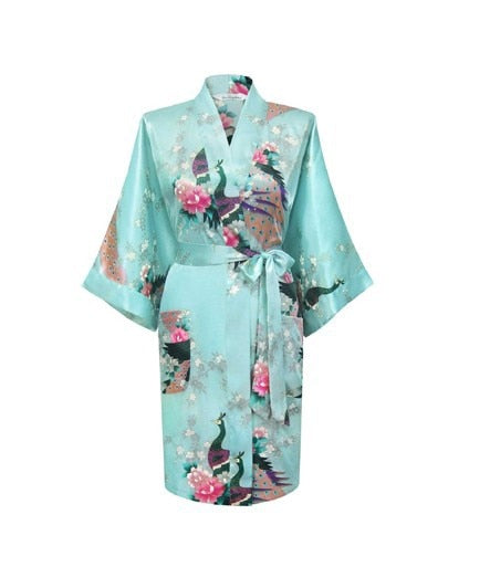 kimono - silk/satin robe - pretty floral