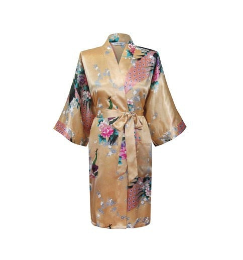 kimono - silk/satin robe - pretty floral