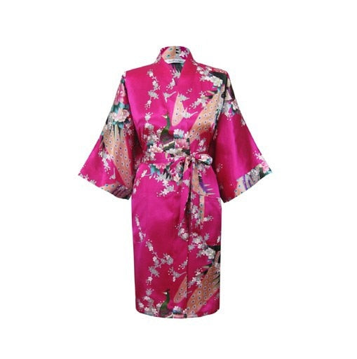 kimono - silk/satin robe - pretty floral