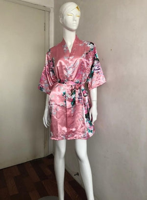 kimono - silk/satin robe - pretty floral