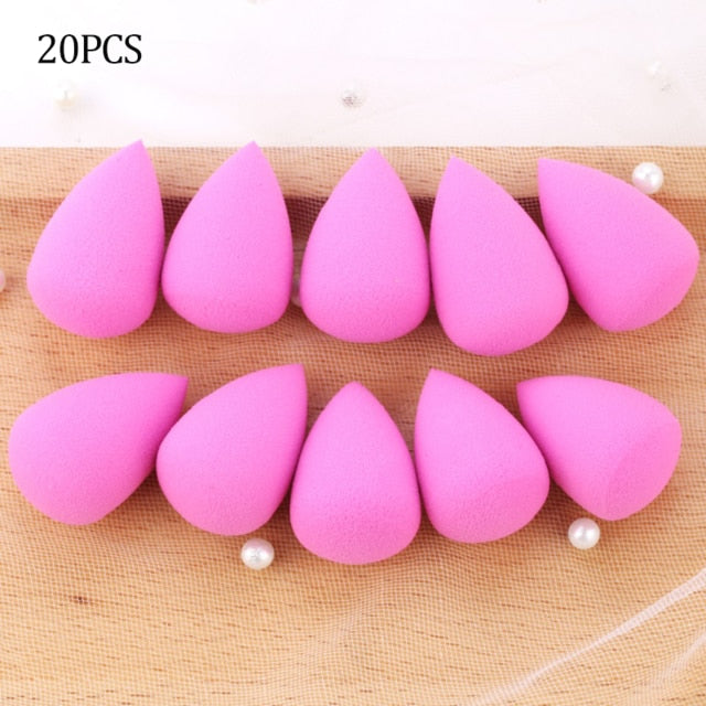 wholesale mini makeup sponge water drop shape makeup soft foundation puff concealer flawless mixed cosmetic makeup sponge purple 20pcs