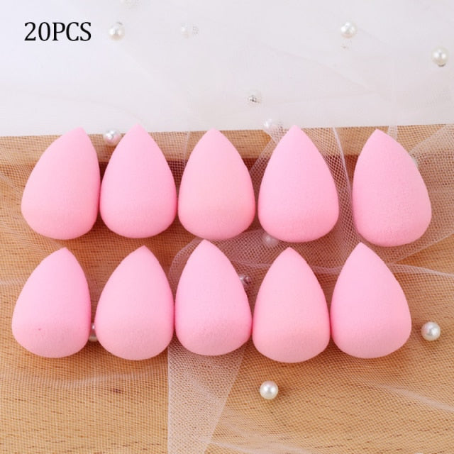 wholesale mini makeup sponge water drop shape makeup soft foundation puff concealer flawless mixed cosmetic makeup sponge pink 20pcs